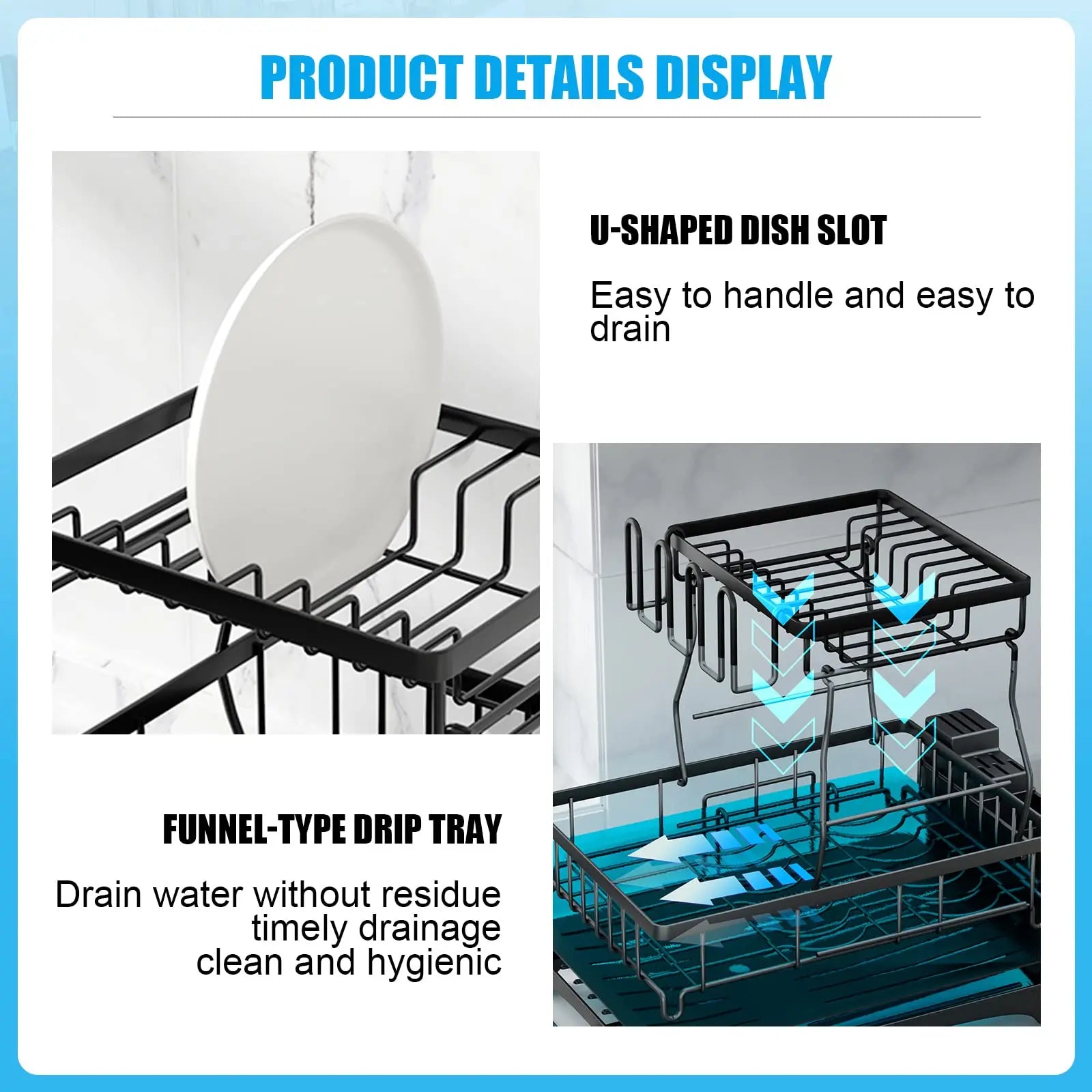 Kitchen Charm™ Large 2-Tier Dish Drying Rack