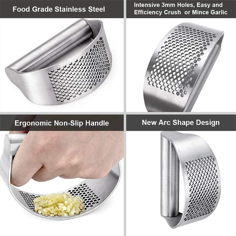 Kitchen Charm™ Upgraded Stainless Steel Garlic Press