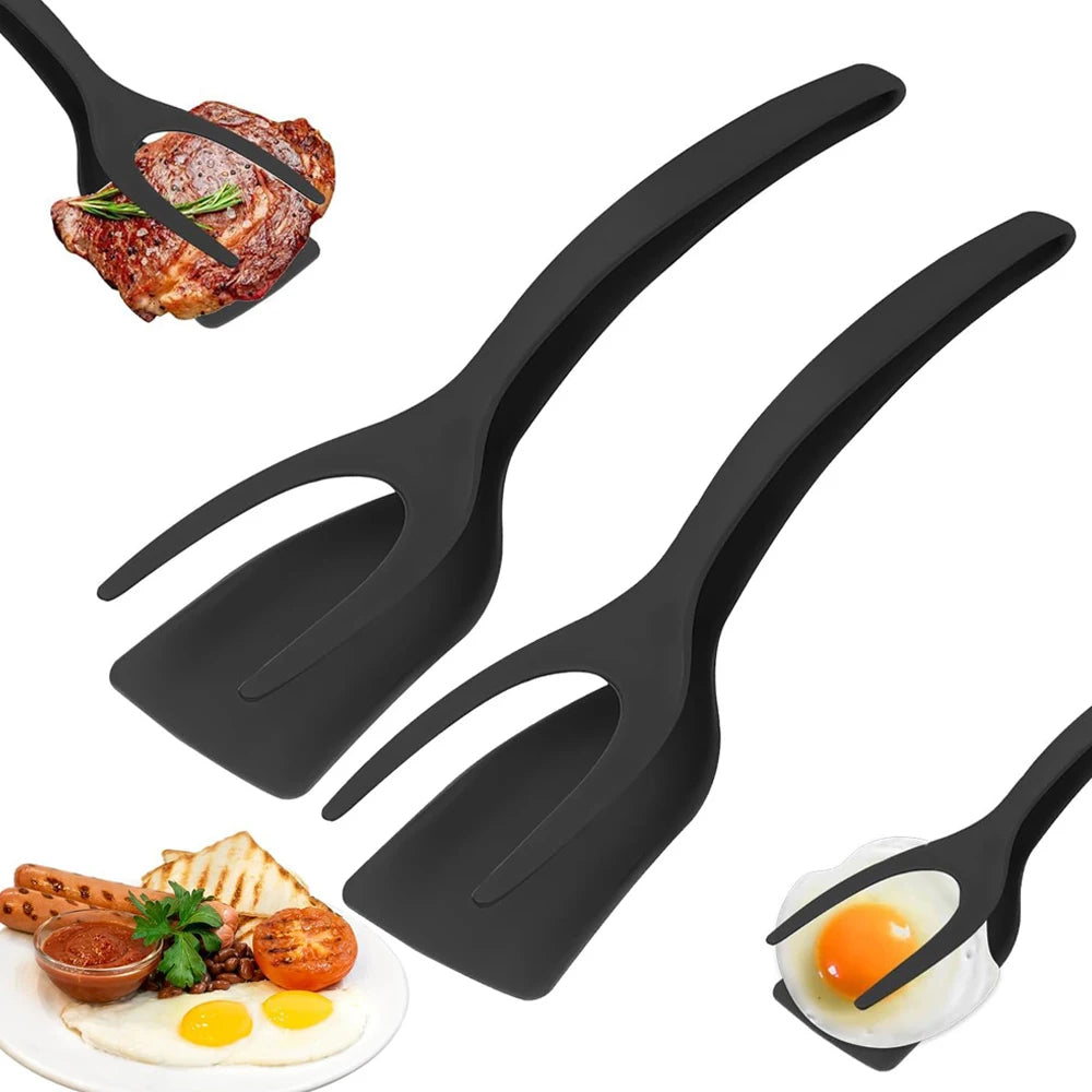 2-in-1 Grip & Flip Spatula Tongs