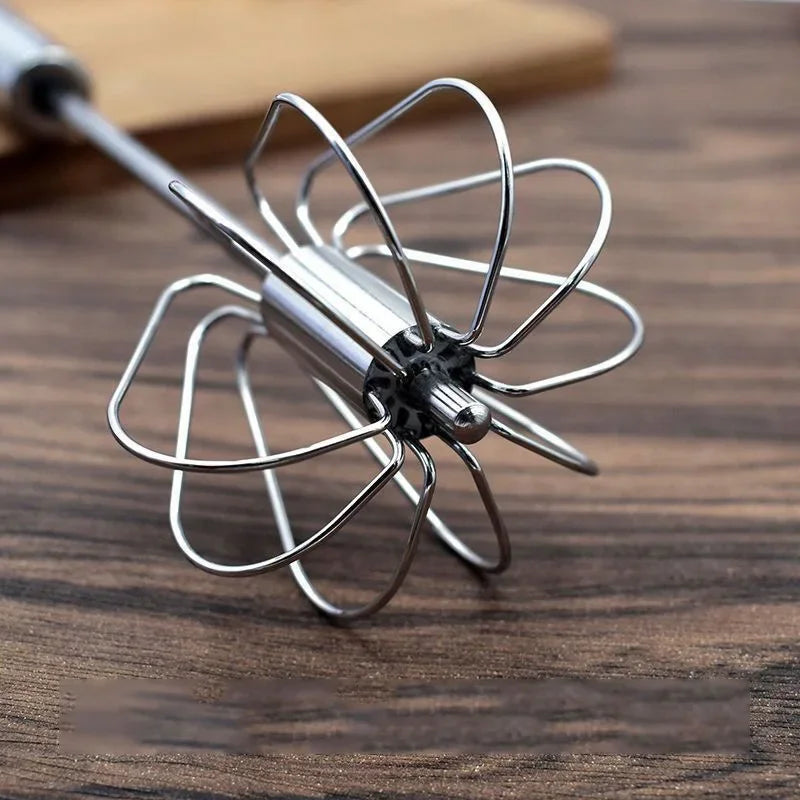 Kitchen Charm™ Stainless Steel Semi-Automatic Egg Beater