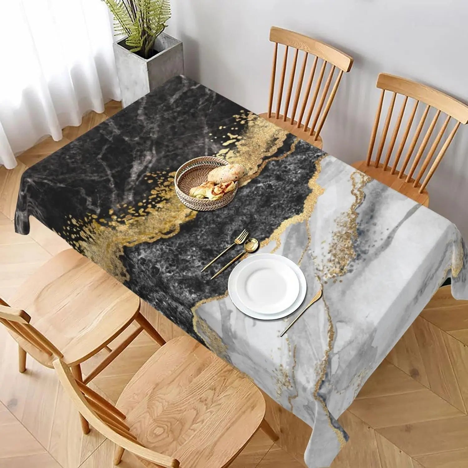 Marble Tablecloth Decor