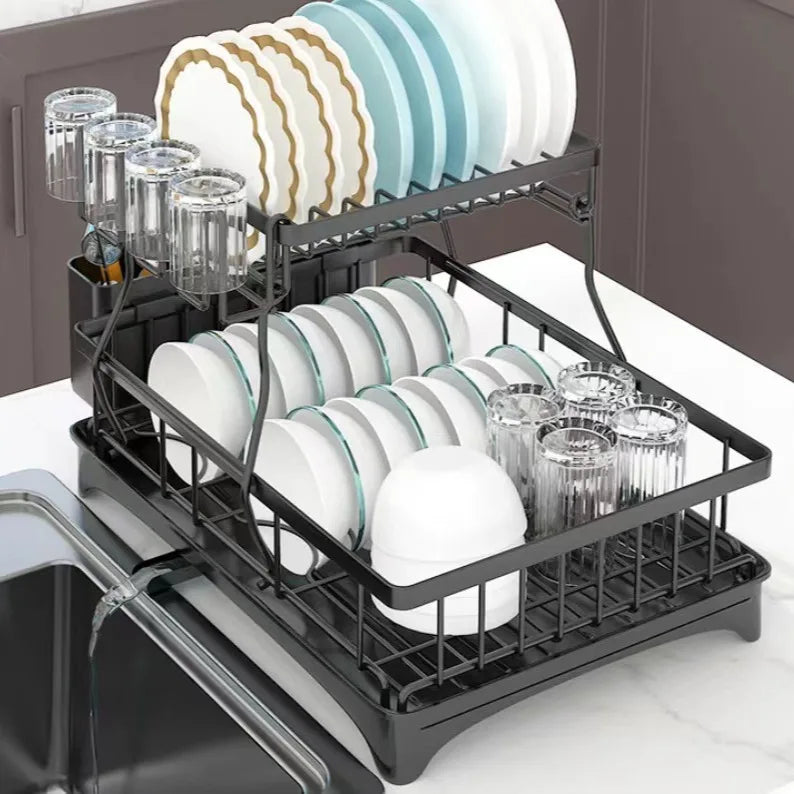 Kitchen Charm™ Large 2-Tier Dish Drying Rack