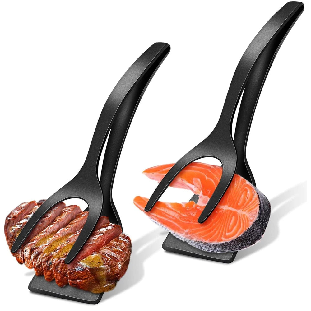 2-in-1 Grip & Flip Spatula Tongs