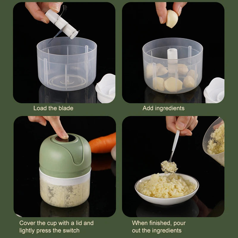 Kitchen Charm™ Mini Electric Garlic Chopper