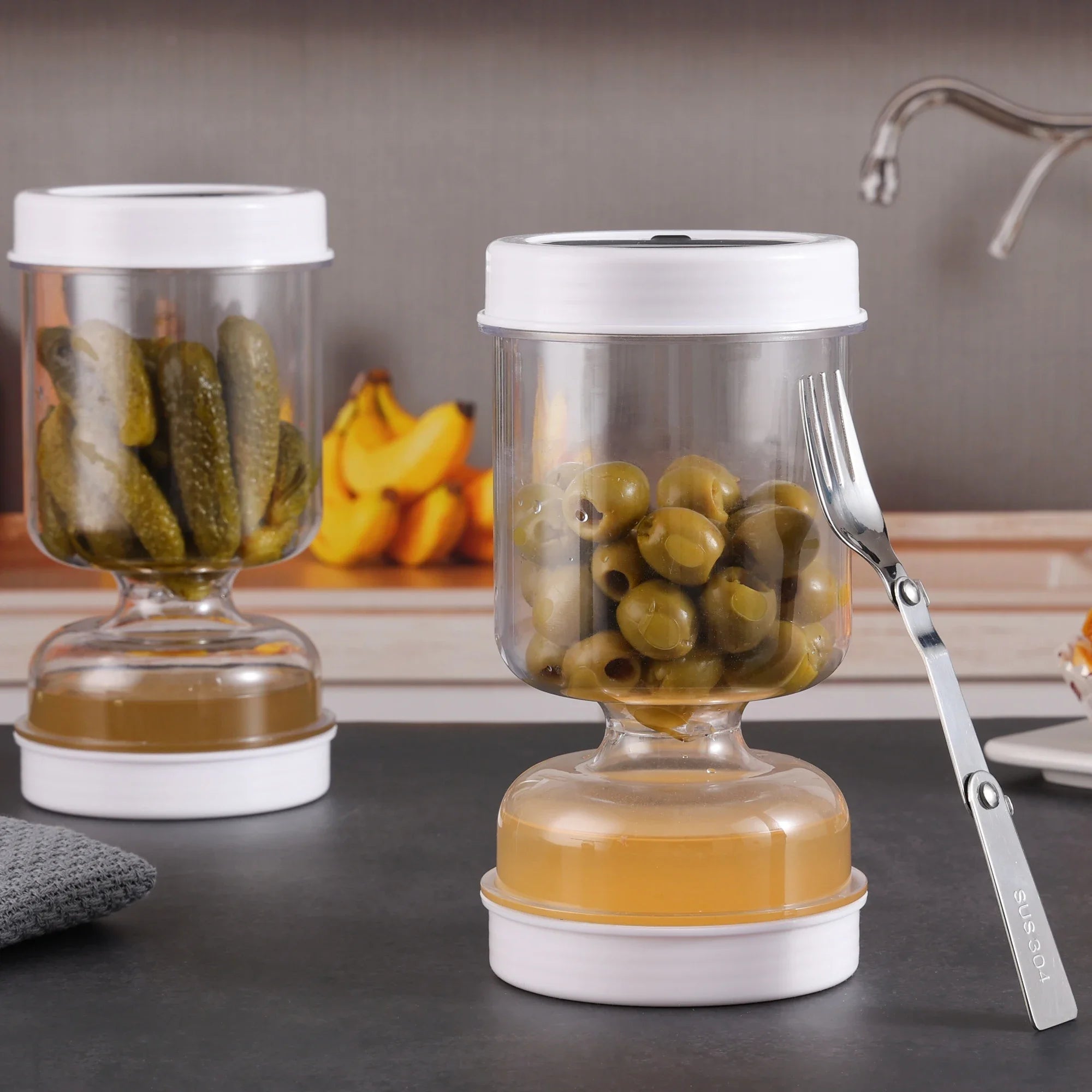 Kitchen Charm™ Pickle & Olive Jar with For