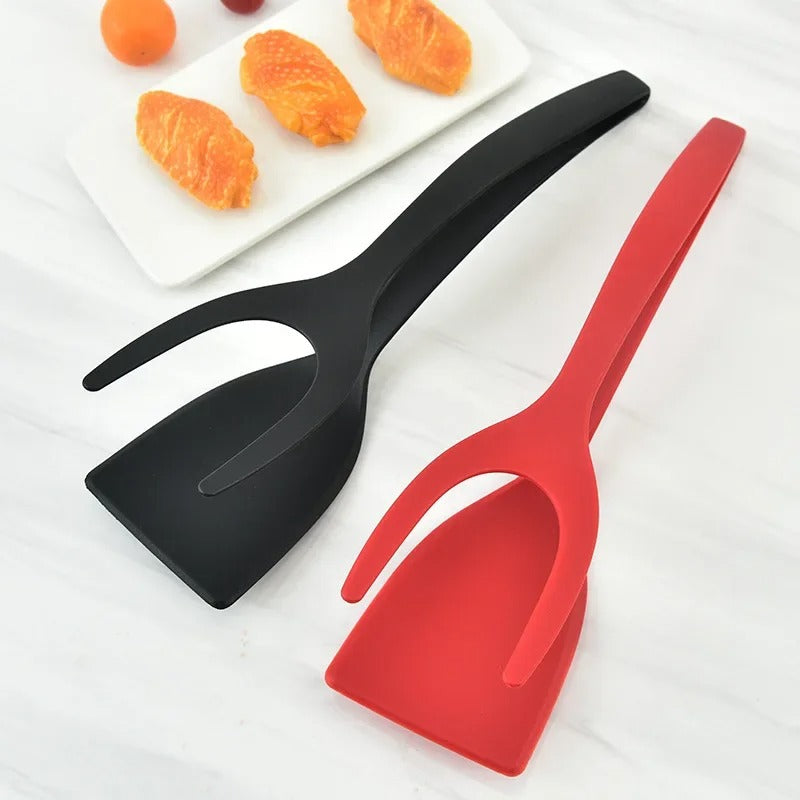 2-in-1 Grip & Flip Spatula Tongs